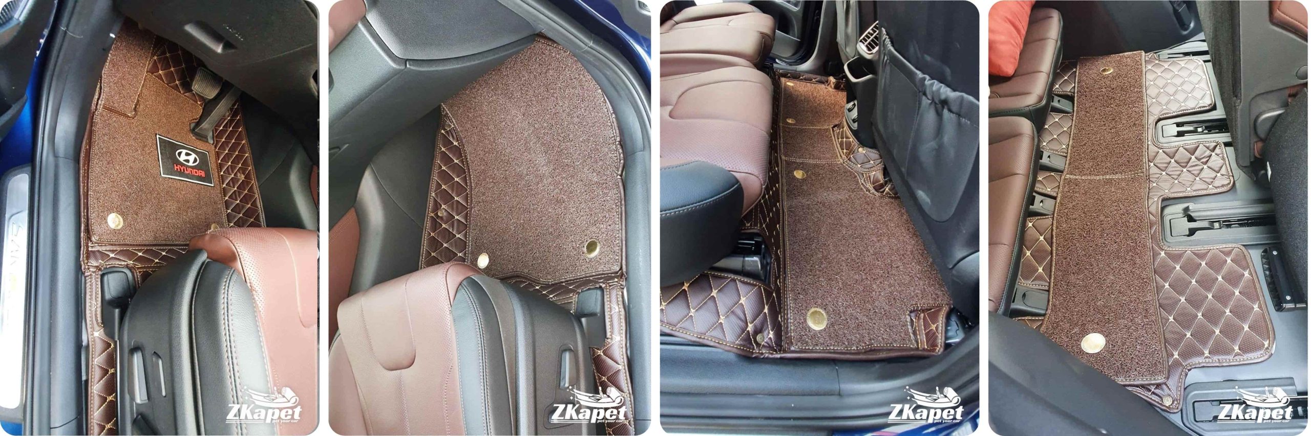 Ảnh thực tế thảm lót sàn 6D Hyundai Santafe ZKAPET