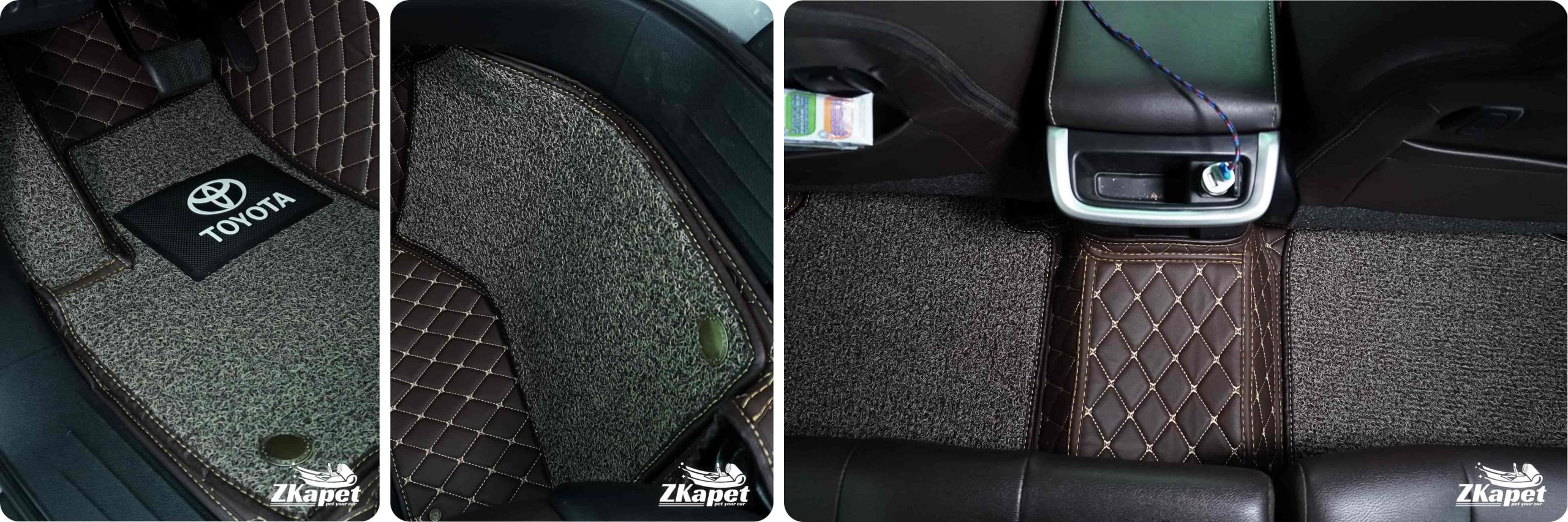 Ảnh thực tế thảm lót sàn 6D Toyota Fortuner ZKAPET