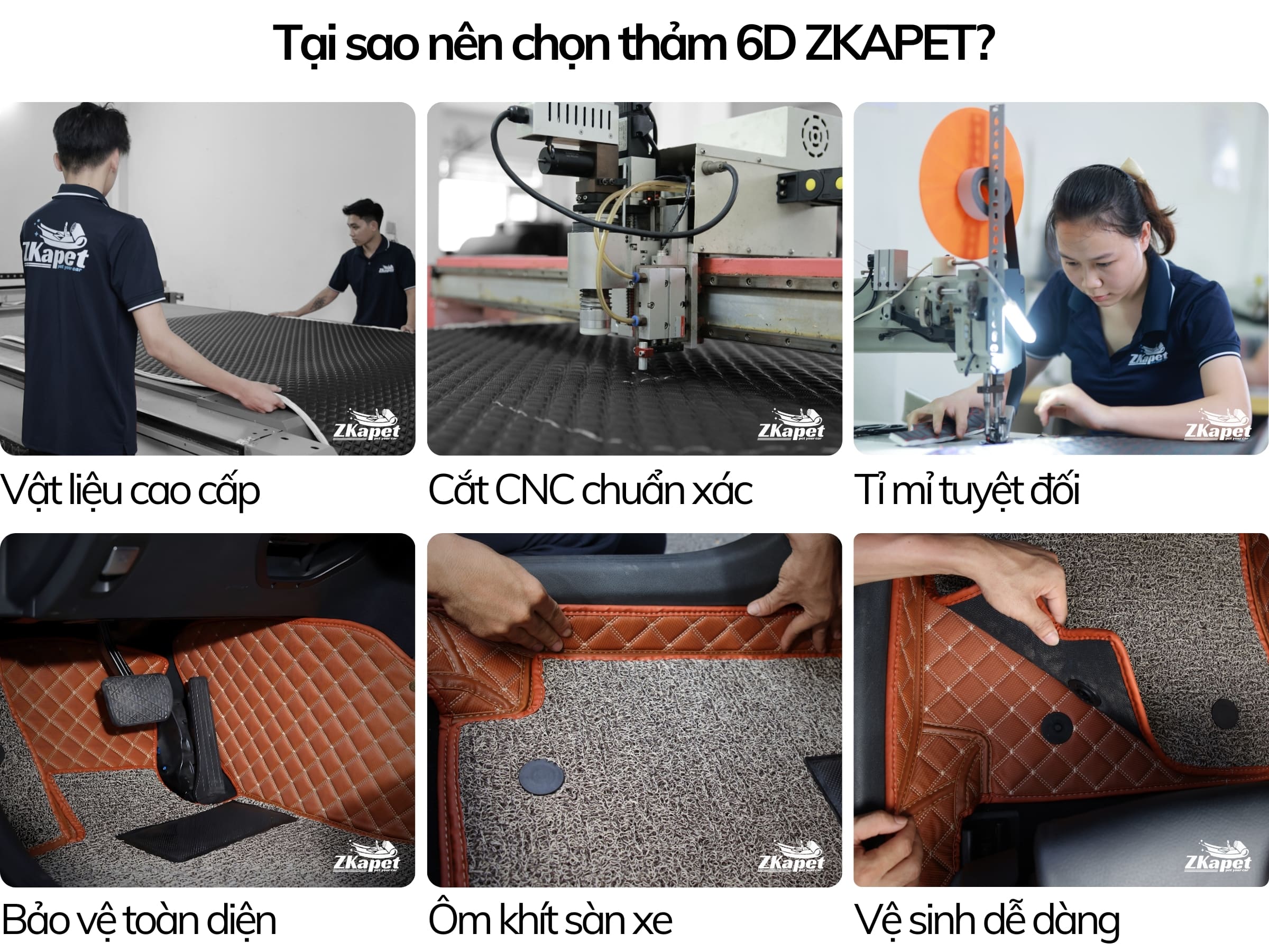 tại sao nên chọn thảm 6D ZKAPET